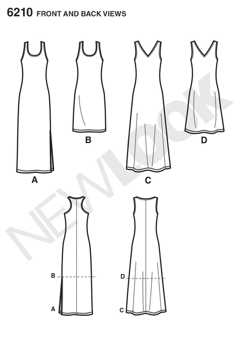 NL6210 Misses' Knit Dress in Two Lengths from Jaycotts Sewing Supplies