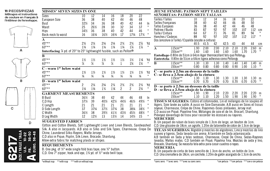 NL6217 Misses' Separates from Jaycotts Sewing Supplies