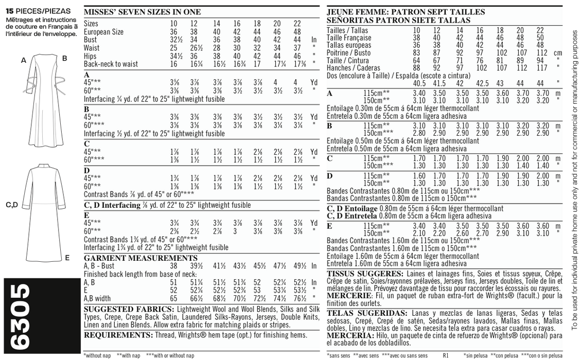 NL6305 Misses Dress from Jaycotts Sewing Supplies