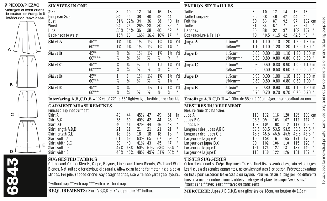 NL6843 Misses Skirt | Easy from Jaycotts Sewing Supplies