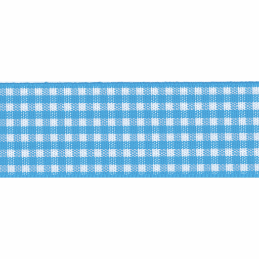 Berisfords Gingham Ribbon Peacock Blue from Jaycotts Sewing Supplies