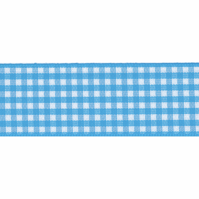 Berisfords Gingham Ribbon Peacock Blue from Jaycotts Sewing Supplies