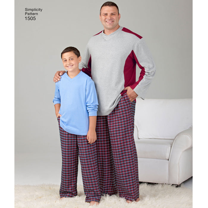 Simplicity Pattern 1505 Big and Tall Men's / Boys Sleepwear | Easy from Jaycotts Sewing Supplies