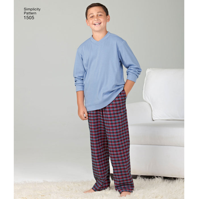 Simplicity Pattern 1505 Big and Tall Men's / Boys Sleepwear | Easy from Jaycotts Sewing Supplies