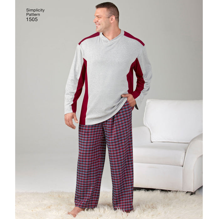 Simplicity Pattern 1505 Big and Tall Men's / Boys Sleepwear | Easy from Jaycotts Sewing Supplies