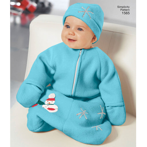 Simplicity Pattern 1565 Easy-to-sew bunting, romper and hats from Jaycotts Sewing Supplies