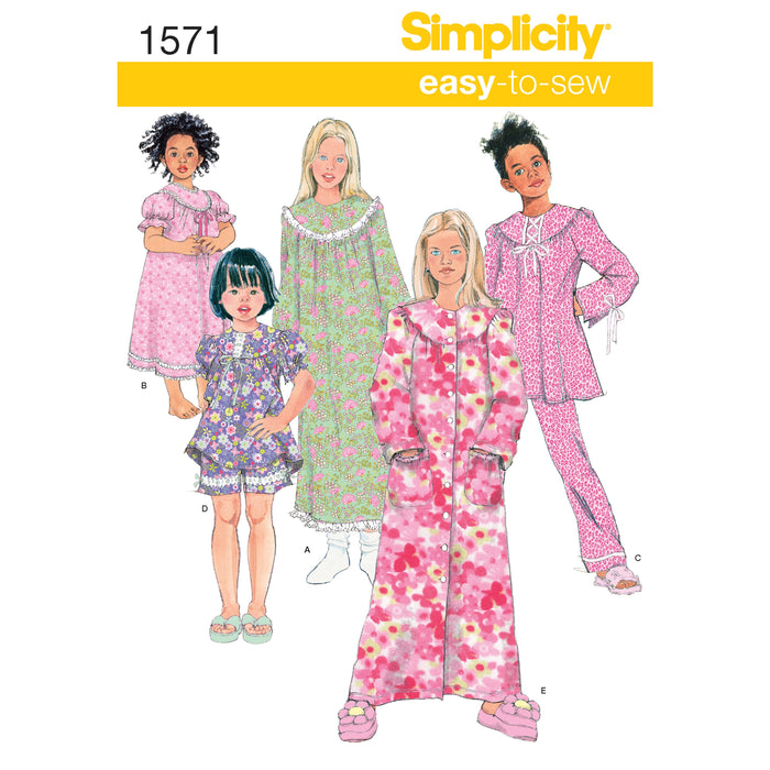 Simplicity Pattern 1571 Child's and girl's nightgown, from Jaycotts Sewing Supplies