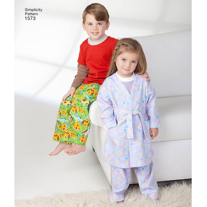 Simplicity Pattern 1573 Toddlers' and Child's robe, pants from Jaycotts Sewing Supplies