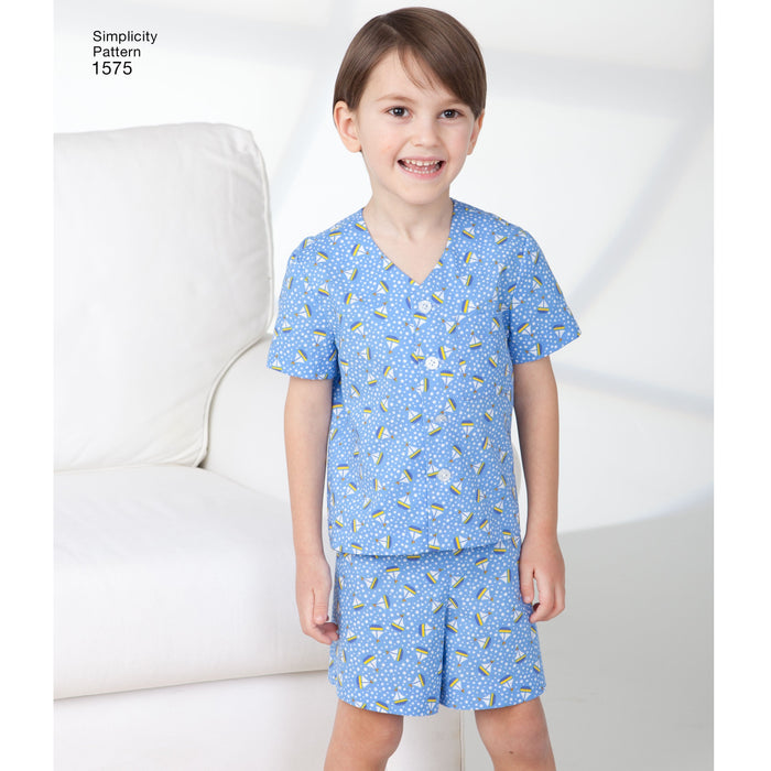 Simplicity Pattern 1575 Child's, girls' and boys' lounge-gown from Jaycotts Sewing Supplies