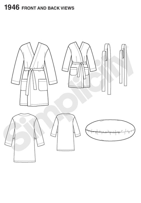 Simplicity Pattern 1946 Robe - Child's Teen's & Adults' | Learn to Sew from Jaycotts Sewing Supplies