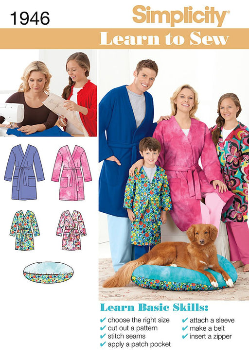 Simplicity Pattern 1946 Robe - Child's Teen's & Adults' | Learn to Sew from Jaycotts Sewing Supplies