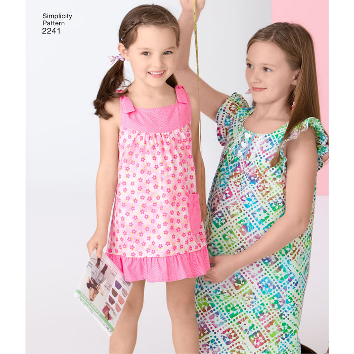 Simplicity Pattern 2241 Girl's Dresses | Learn to Sew  Size 7 - 14 from Jaycotts Sewing Supplies