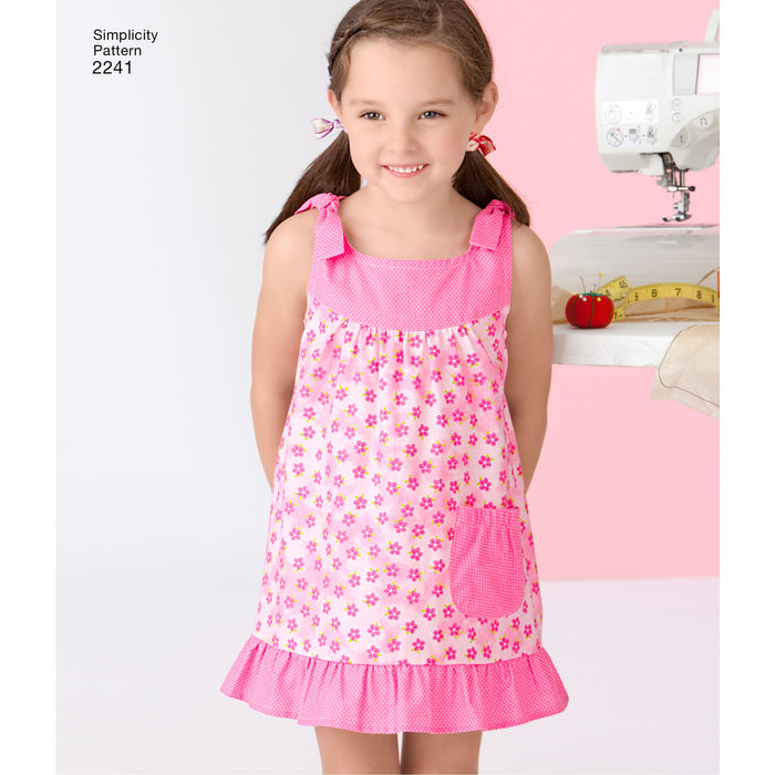 Simplicity Pattern 2241 Girl's Dresses | Learn to Sew  Size 3 - 6 from Jaycotts Sewing Supplies
