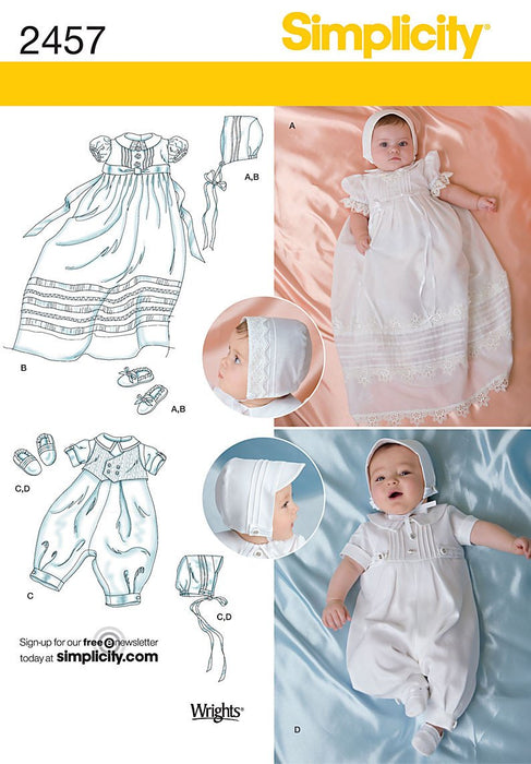 Simplicity Pattern 2457 Babies' Christening Set from Jaycotts Sewing Supplies