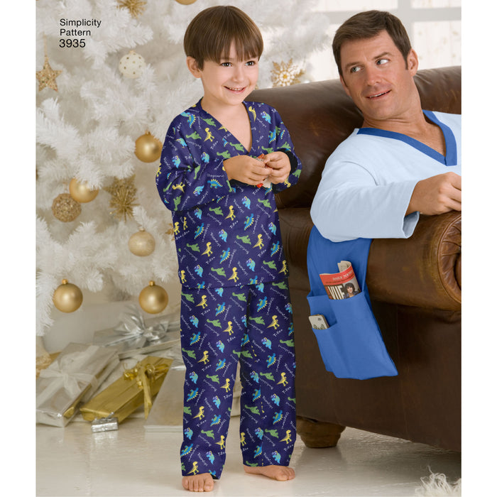 Simplicity Pattern 3935 Unisex child, teen and adult pyjamas from Jaycotts Sewing Supplies