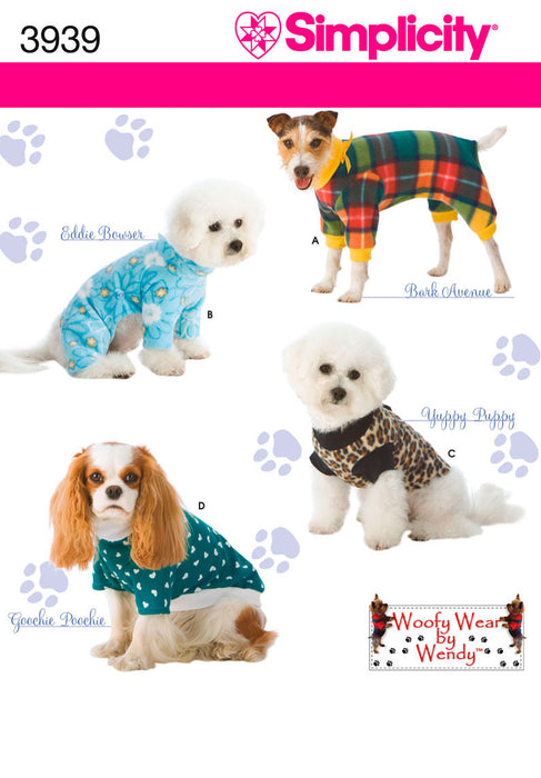 Simplicity 3939 Dog Clothes sewing pattern. from Jaycotts Sewing Supplies