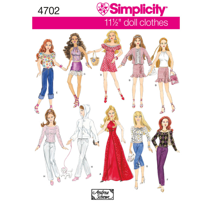 Simplicity 4702 doll clothes pattern from Jaycotts Sewing Supplies