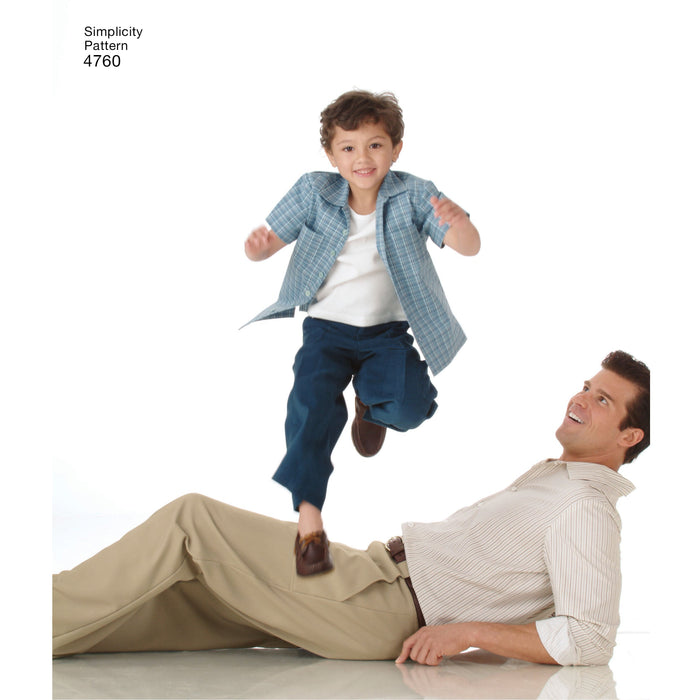 Simplicity Pattern 4760 Boys' and Men's Pants and Shirt from Jaycotts Sewing Supplies