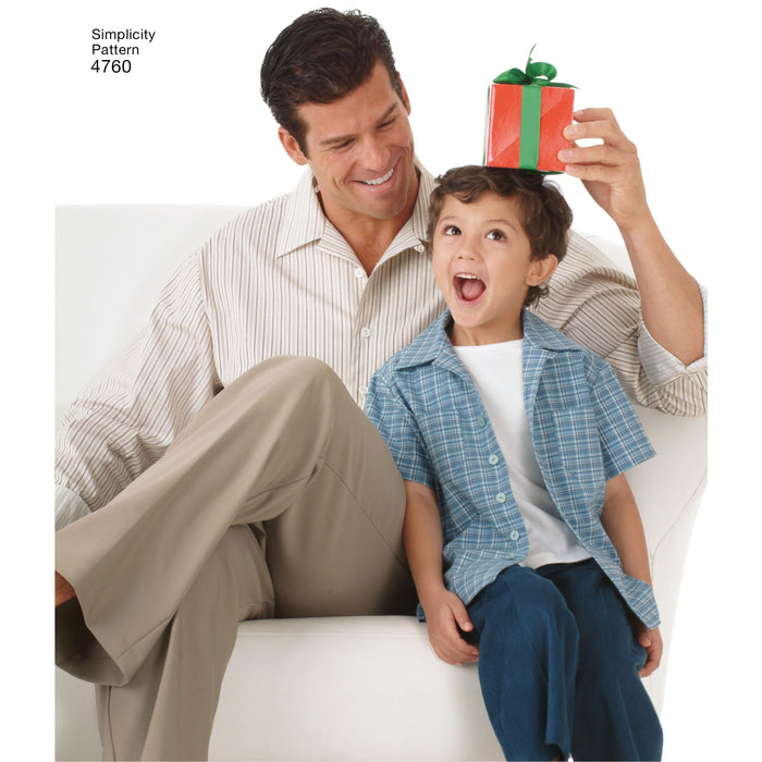 Simplicity Pattern 4760 Boys' and Men's Pants and Shirt from Jaycotts Sewing Supplies