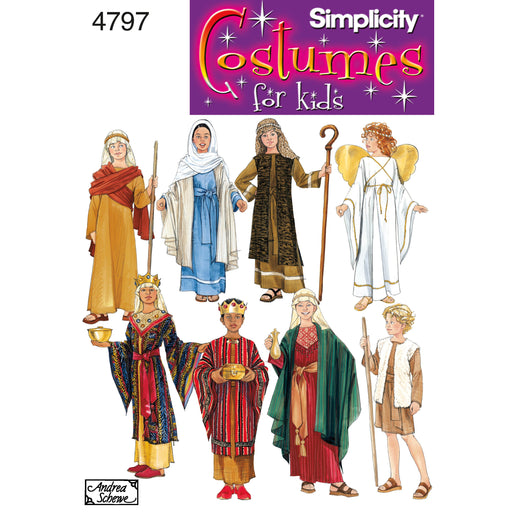 Simplicity Pattern 4797 Boys' and Girls' Nativity Costumes. from Jaycotts Sewing Supplies