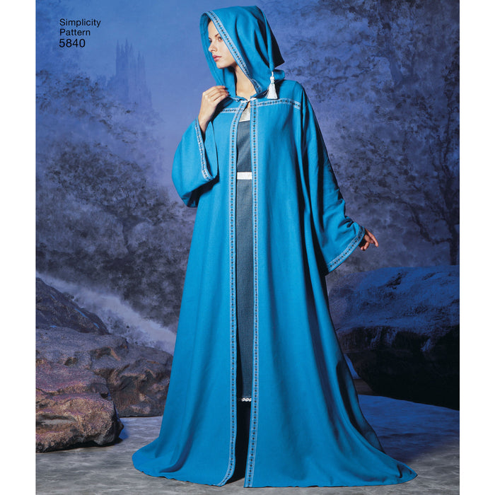 Simplicity Pattern 5840  Unisex Hooded Capes and Mens Fantasy Costumes. from Jaycotts Sewing Supplies