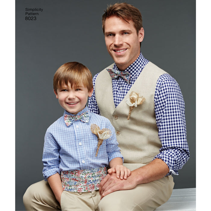 Simplicity Pattern 8023 Boy's and men's special occasion accessories from Jaycotts Sewing Supplies