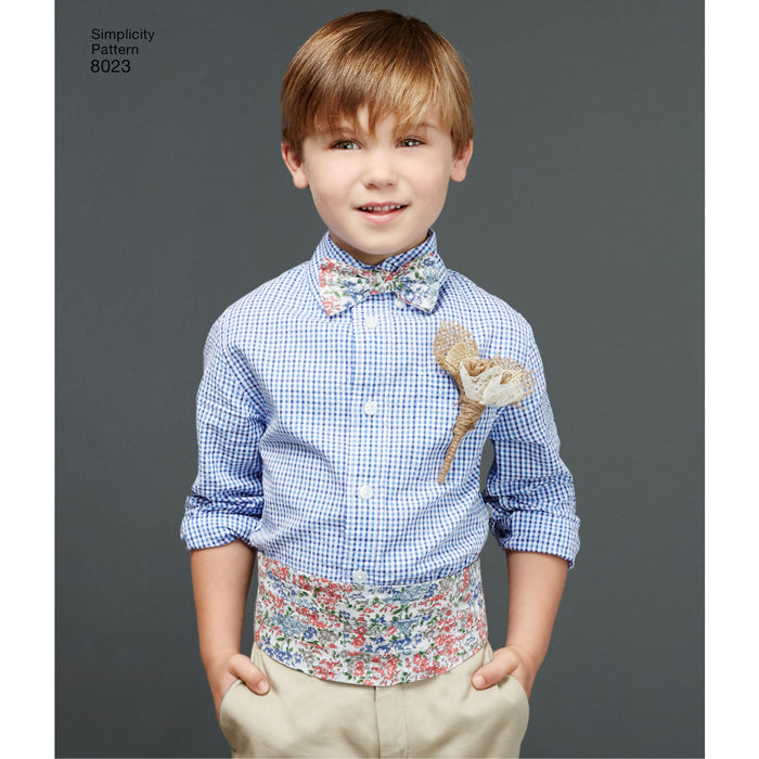 Simplicity Pattern 8023 Boy's and men's special occasion accessories from Jaycotts Sewing Supplies