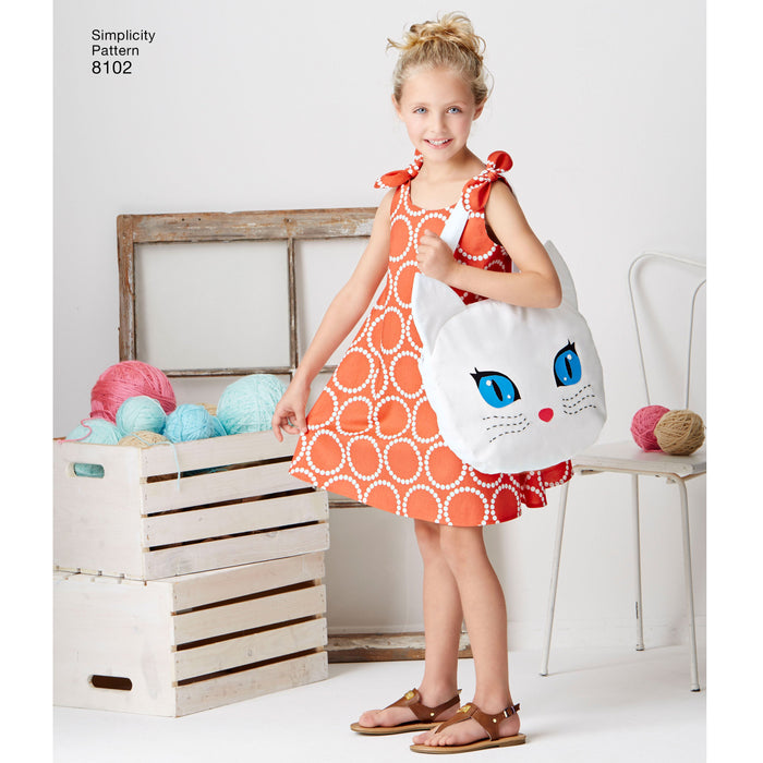 Simplicity Pattern 8102 Childs Sundress and tote bag from Jaycotts Sewing Supplies