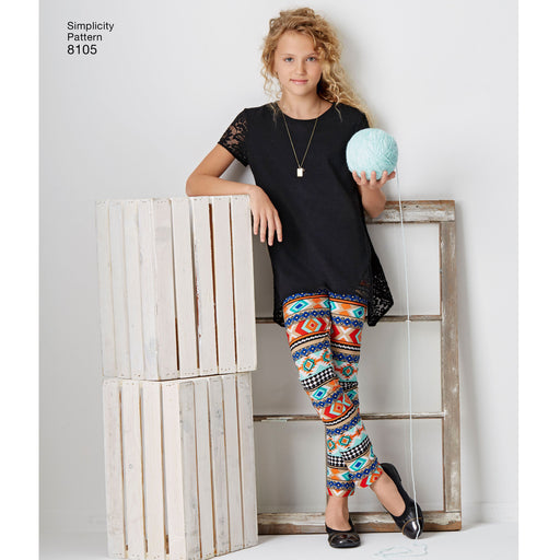 Simplicity Pattern 8105 Easy-to-Sew knit tunic + leggings from Jaycotts Sewing Supplies