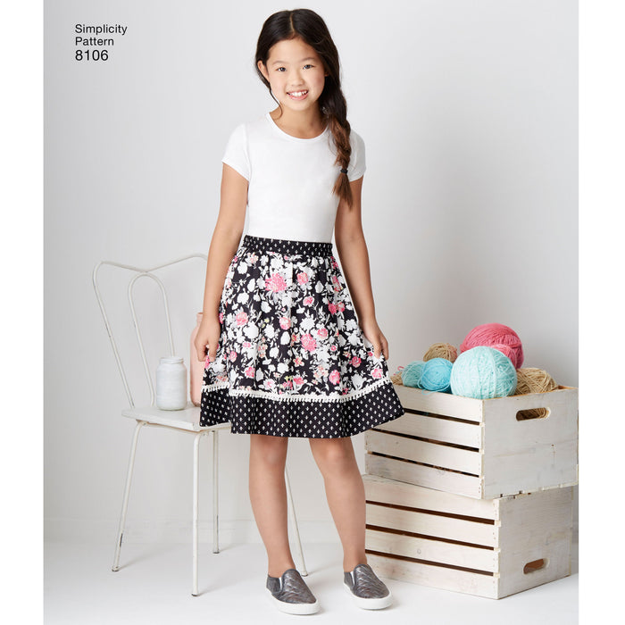 Simplicity Pattern 8106 Childs skirt pattern from Jaycotts Sewing Supplies
