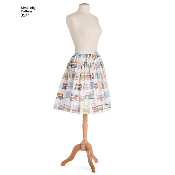 Simplicity Pattern 8211 Misses' Dirndl Skirts in Three Lengths from Jaycotts Sewing Supplies