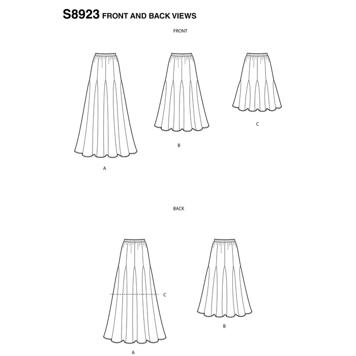 Simplicity Pattern 8923 Pull-On Skirts from Jaycotts Sewing Supplies