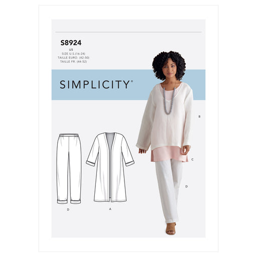 Simplicity Sewing Pattern S8924  Jacket, Top, Tunic and Pull-on Pants from Jaycotts Sewing Supplies