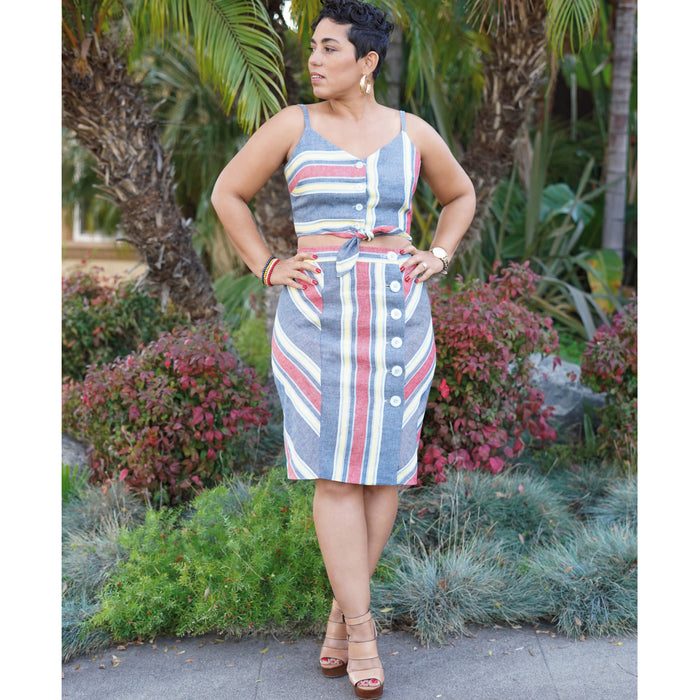 Simplicity 8927 Mimi G close-fitting tie-front crop top, from Jaycotts Sewing Supplies