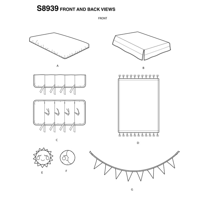 Simplicity Pattern 8939 Nursery accessories from Jaycotts Sewing Supplies