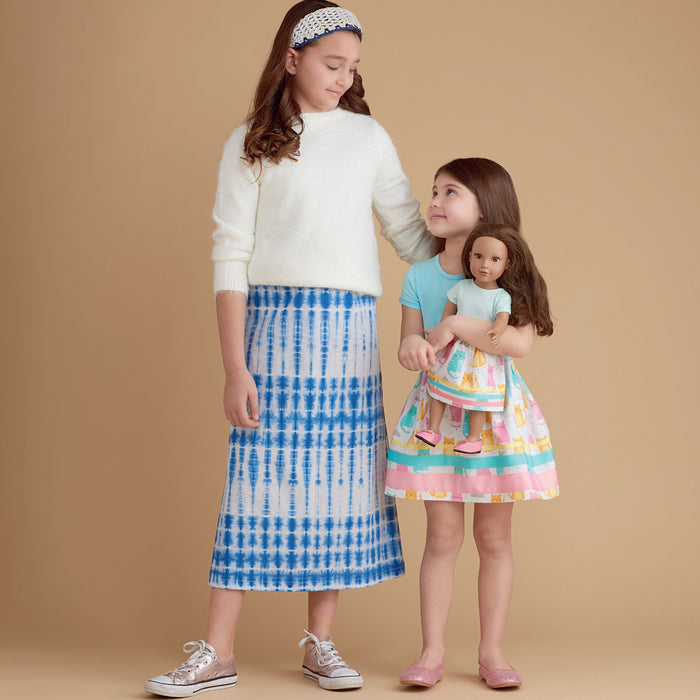 Simplicity Sewing Pattern 8961 Girls', and Dolls' Skirts from Jaycotts Sewing Supplies