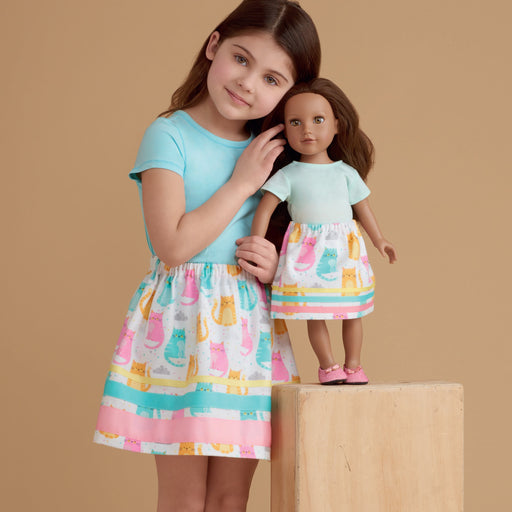 Simplicity Sewing Pattern 8961 Girls', and Dolls' Skirts from Jaycotts Sewing Supplies