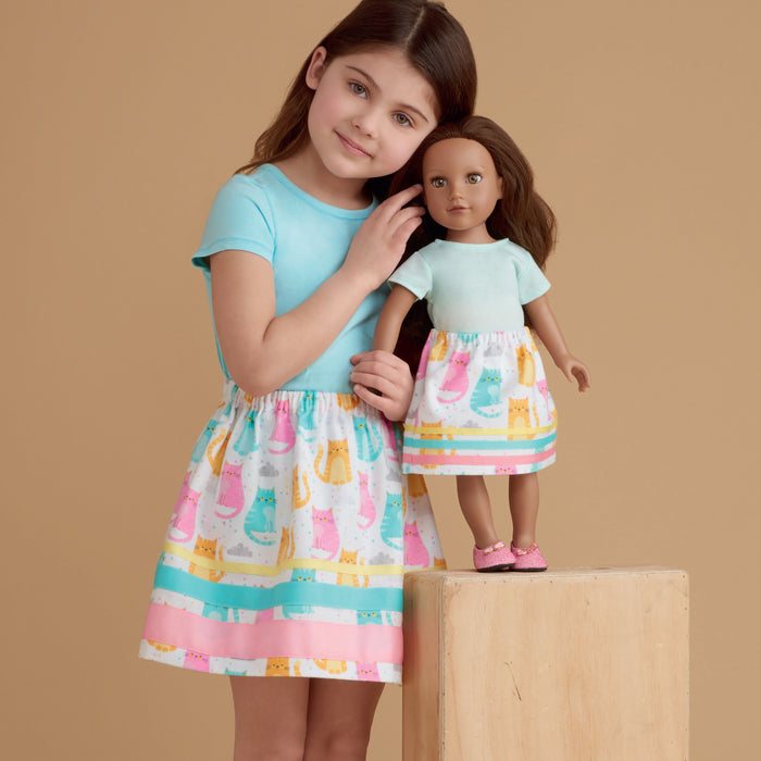 Simplicity Sewing Pattern 8961 Girls', and Dolls' Skirts from Jaycotts Sewing Supplies