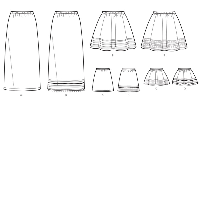Simplicity Sewing Pattern 8961 Girls', and Dolls' Skirts from Jaycotts Sewing Supplies