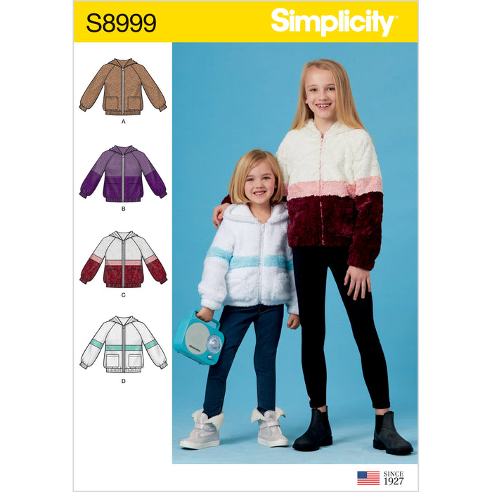 Simplicity Sewing Pattern 8999 Girls' Knit Hooded Jacket from Jaycotts Sewing Supplies