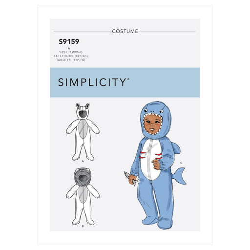 Simplicity 9159 Babies' Animal Costumes Onesie Pattern from Jaycotts Sewing Supplies