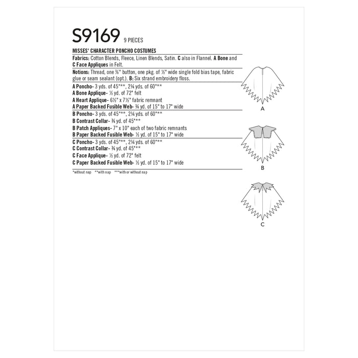 Simplicity 9169 Misses' Pumpkin Poncho Costumes from Jaycotts Sewing Supplies