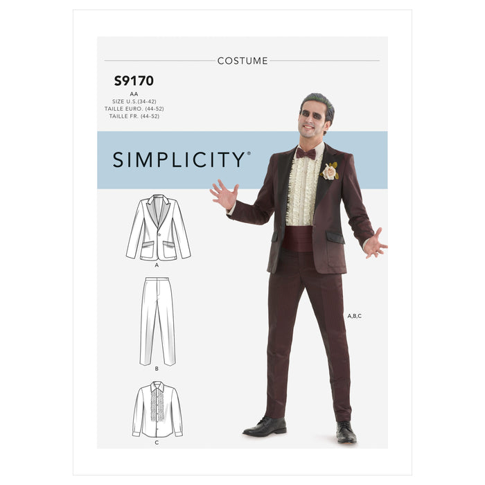 Simplicity 9170 Men's Tuxedo Costumes Pattern from Jaycotts Sewing Supplies
