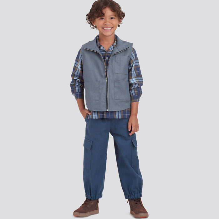 Simplicity 9201 Boys' Shirt, Gilet and Trousers Sewing Pattern from Jaycotts Sewing Supplies