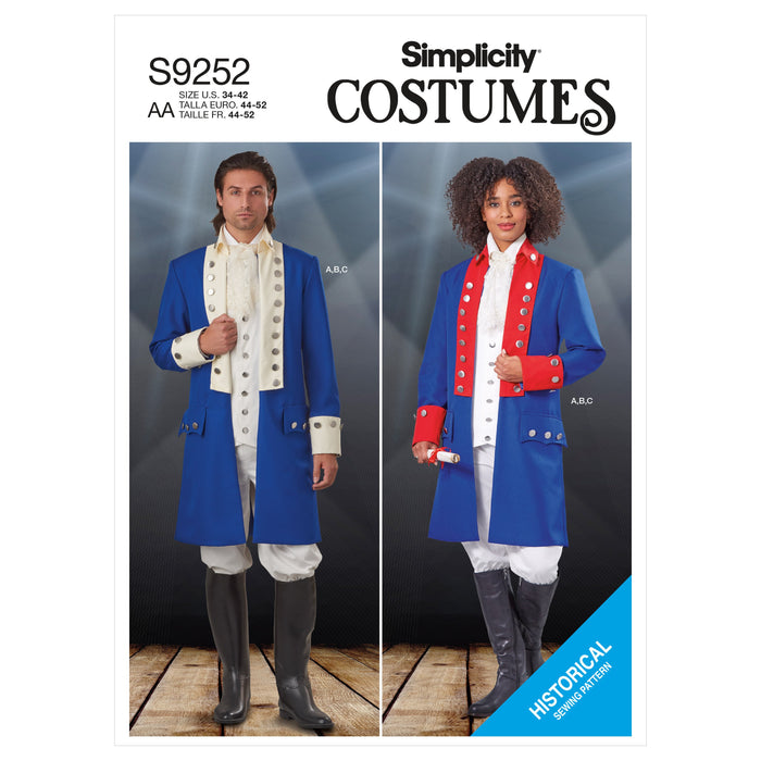 Simplicity Sewing Pattern 9252 Unisex Vintage Uniform Costumes from Jaycotts Sewing Supplies