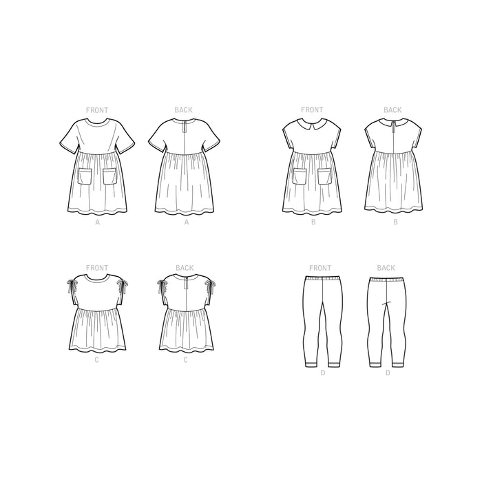 Simplicity Sewing Pattern 9280 Children's Dresses, Top and Leggings from Jaycotts Sewing Supplies