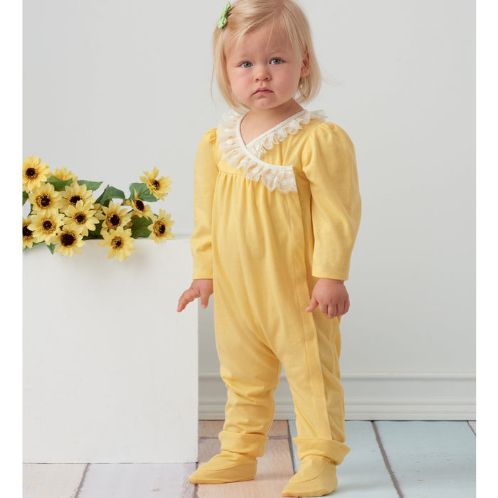 Simplicity Sewing Pattern 9283 Infants' Knit Gathered Gown and Jumpsuit from Jaycotts Sewing Supplies