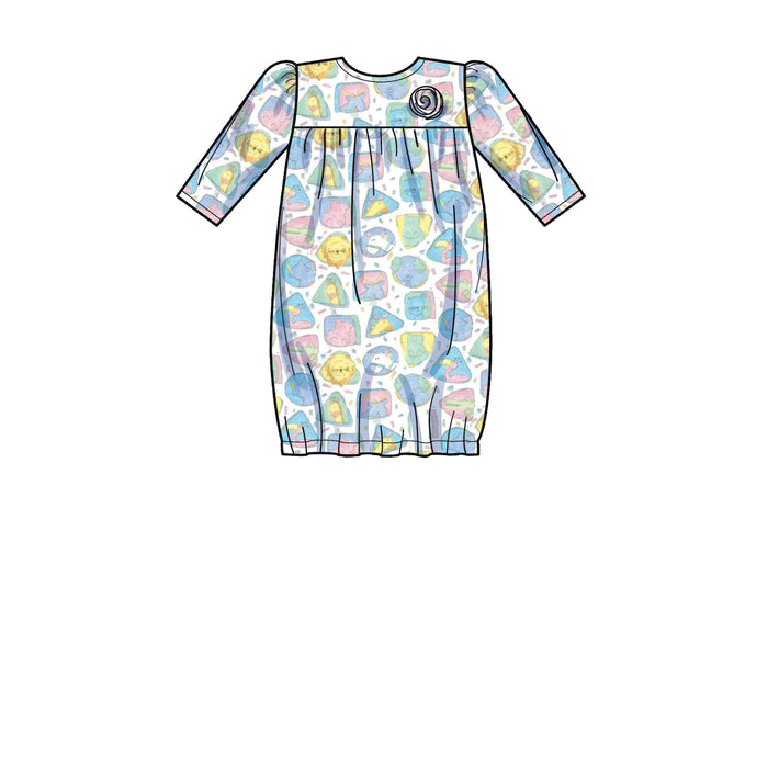 Simplicity Sewing Pattern 9283 Infants' Knit Gathered Gown and Jumpsuit from Jaycotts Sewing Supplies