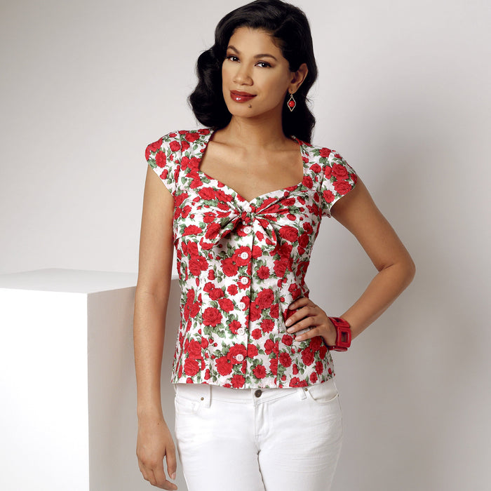 Simplicity Vintage Sewing Pattern 9287 Sweetheart-Neckline Blouses from Jaycotts Sewing Supplies