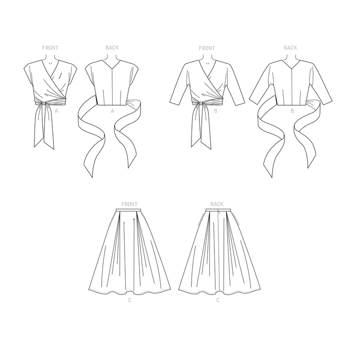 Simplicity Vintage Sewing Pattern 9288 Wrap Top and Flared Skirt from Jaycotts Sewing Supplies